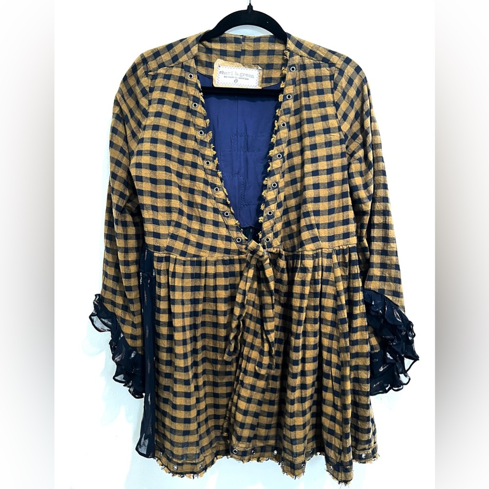 Plaid Yellow and Black Women's Jacket